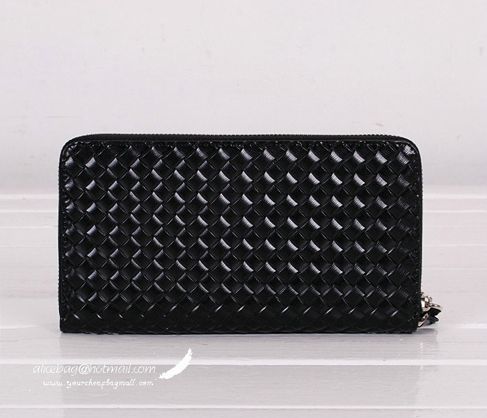 2014 Prada Calfskin Leather Clutch P0806 Black for sale